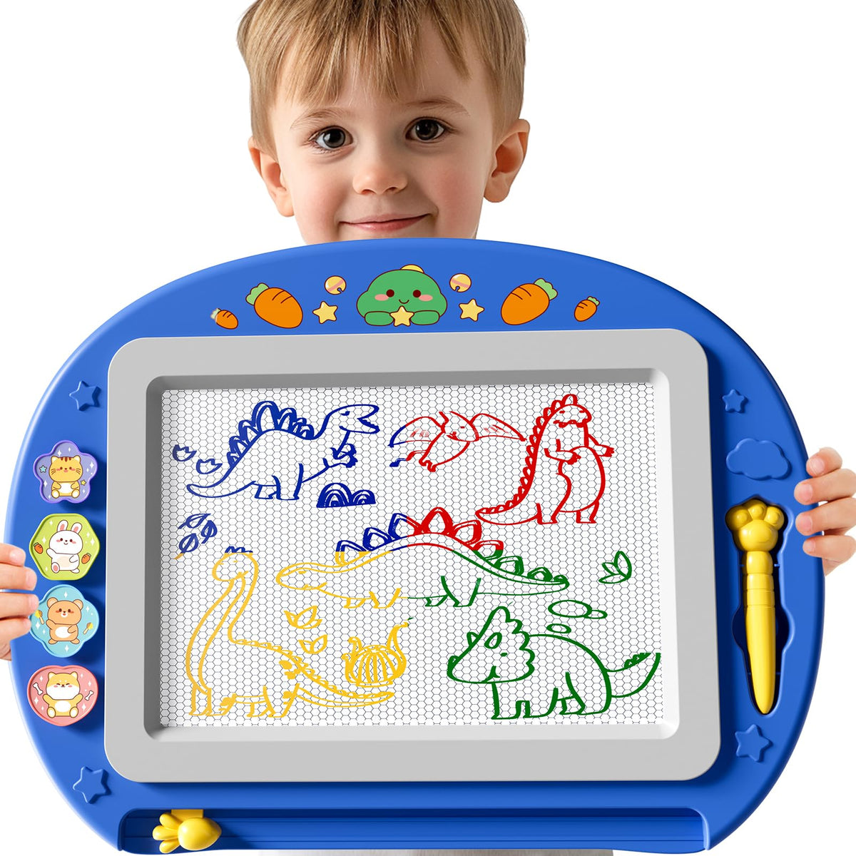 Ci Vetch large magnetic drawing board with 13x17 inch doodle area for mess-free art