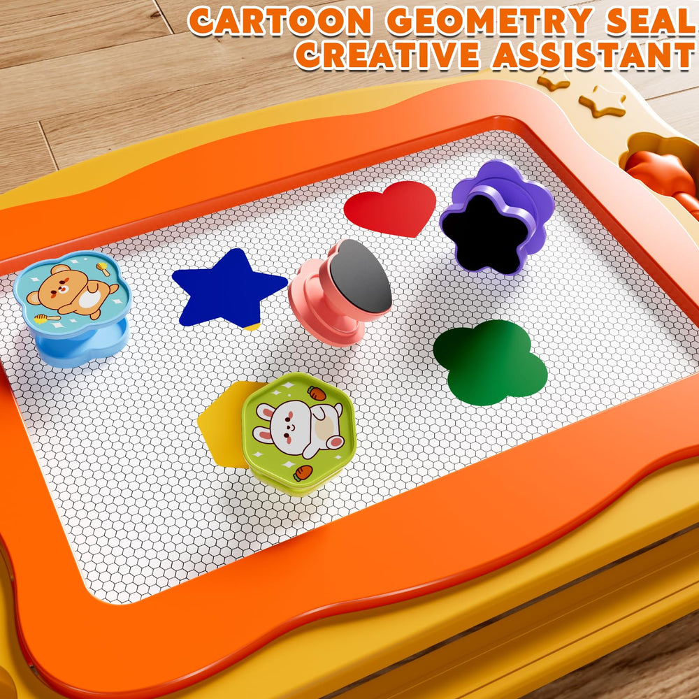 Ci Vetch shape stamps help kids learn forms while drawing.