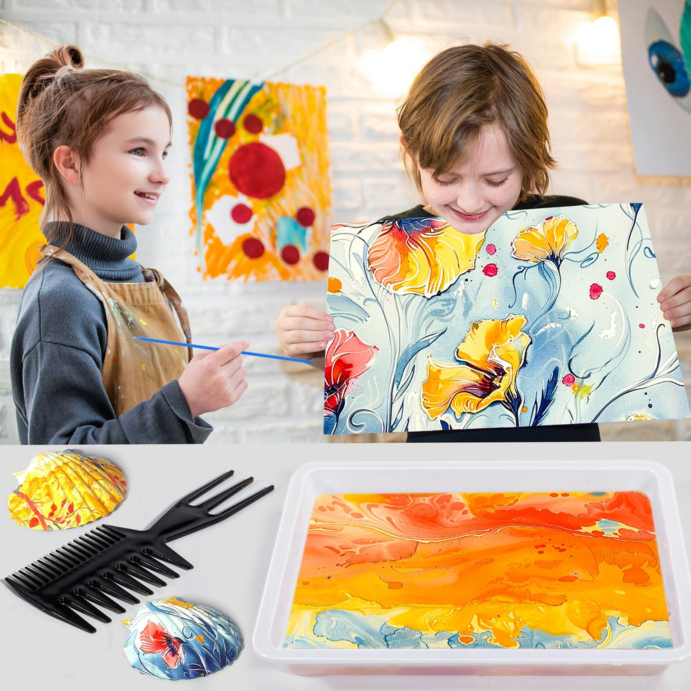 Ci Vetch drawing tools enabling precise marbling and layering effects.