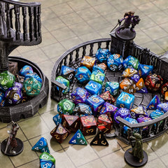 CiaraQ acrylic dice closeup highlights smooth edges and tactile feel.