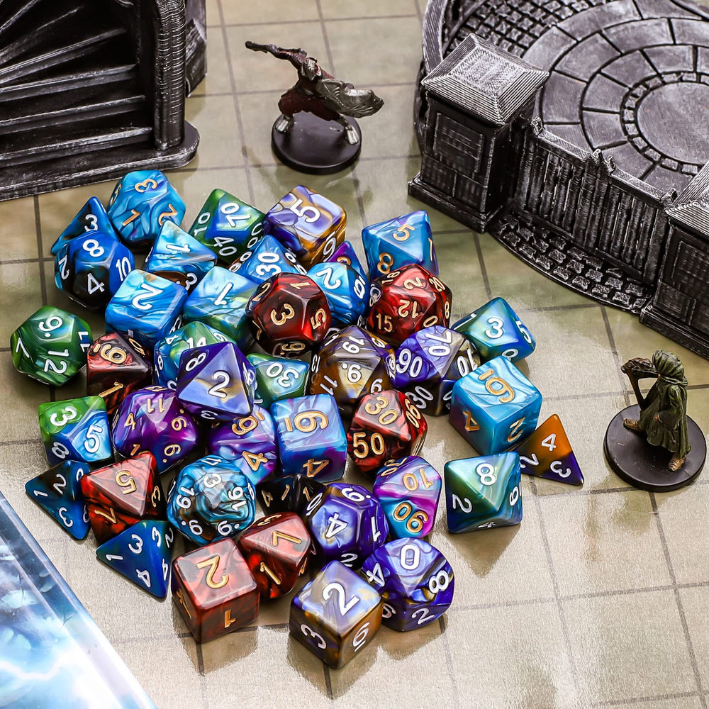 CiaraQ acrylic dice close-up with glossy surface and clarity.