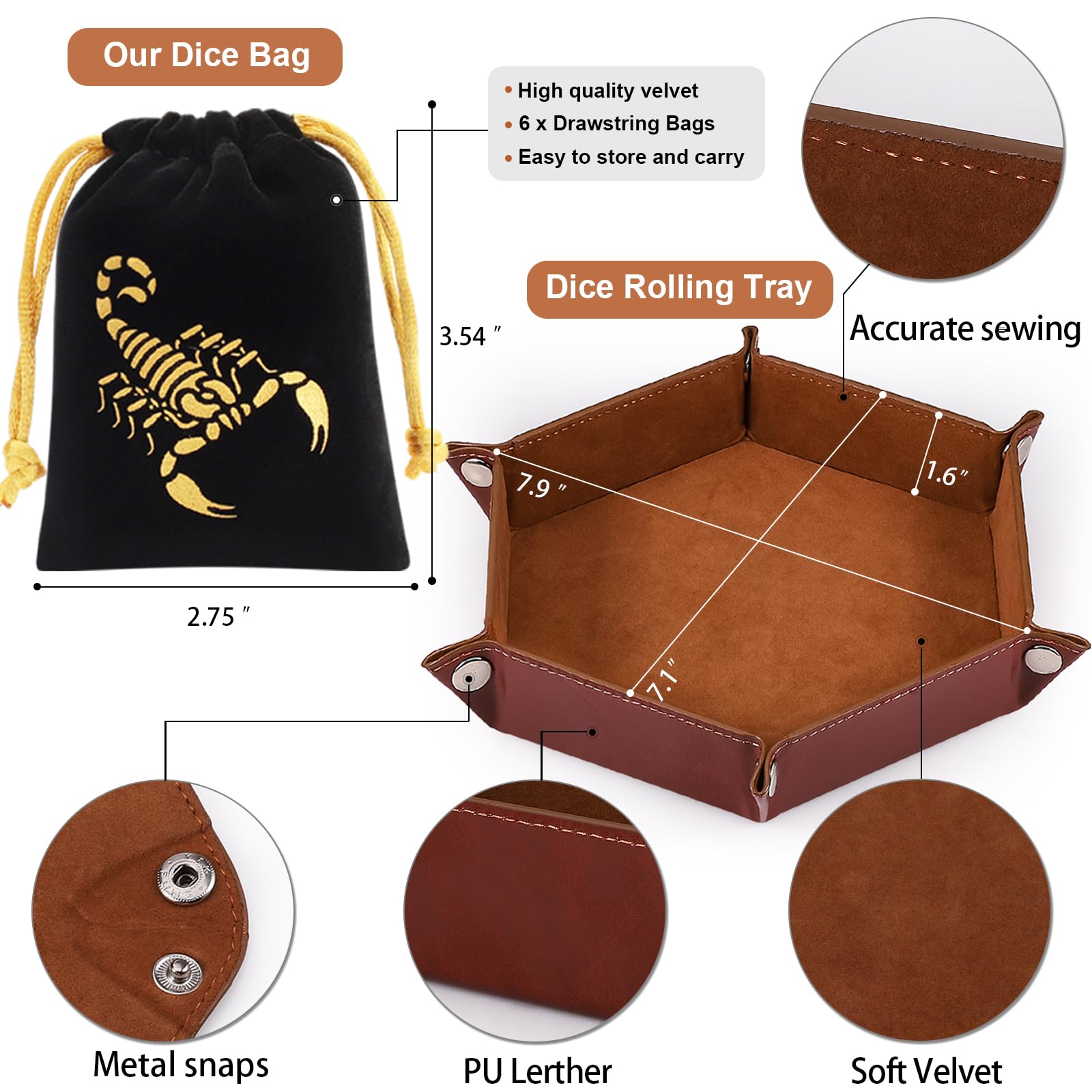 CiaraQ velvet dice pouches illustrating portable storage and organization