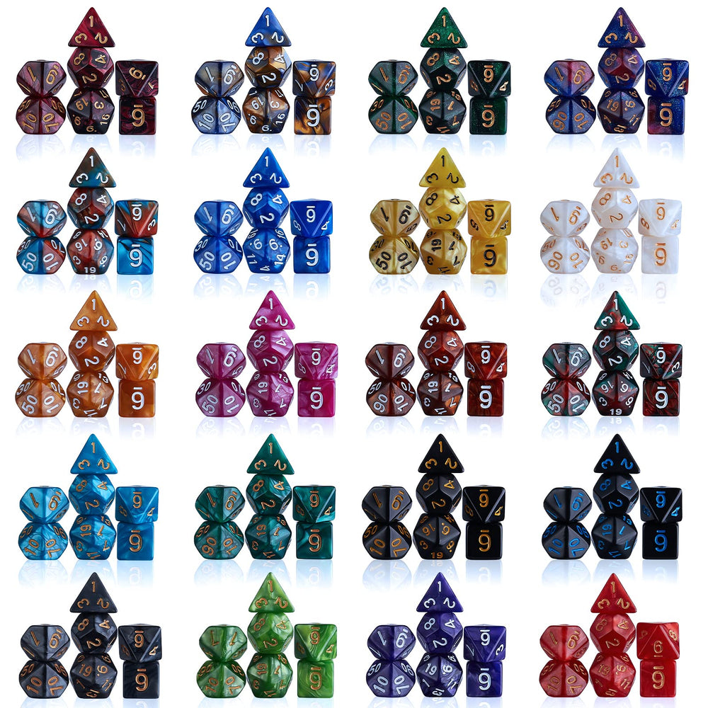 CiaraQ DND dice collection featuring seven-die sets for quick setup