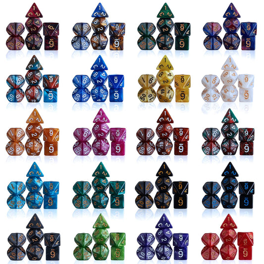 CiaraQ DND dice collection featuring seven-die sets for quick setup