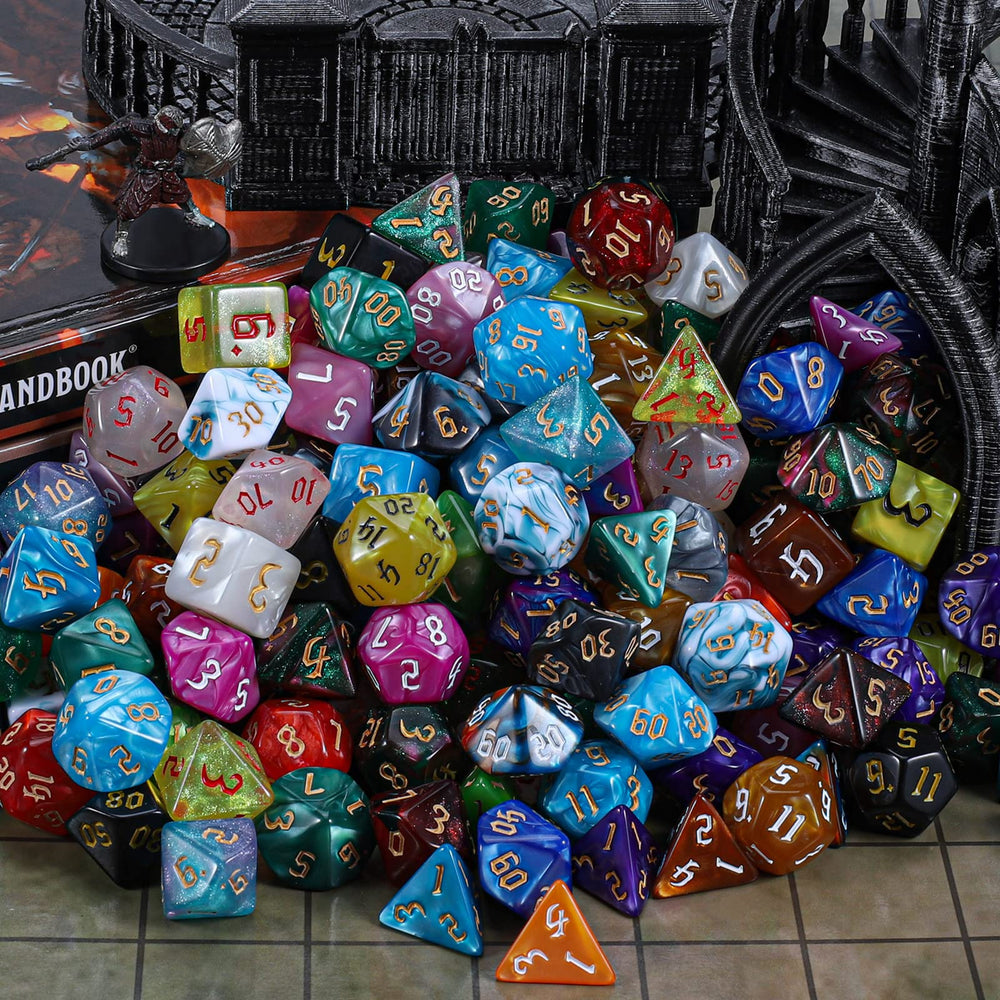 Durable acrylic CiaraQ dice with a pearled finish.