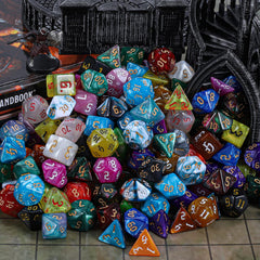 Durable acrylic CiaraQ dice with a pearled finish.