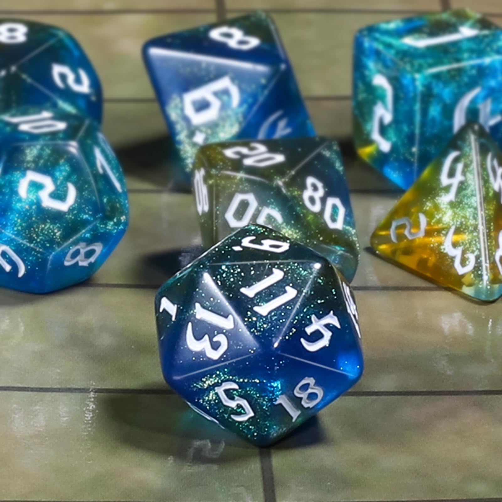 Eco-friendly acrylic CiaraQ dice highlight durability and water resistance for long gaming sessions
