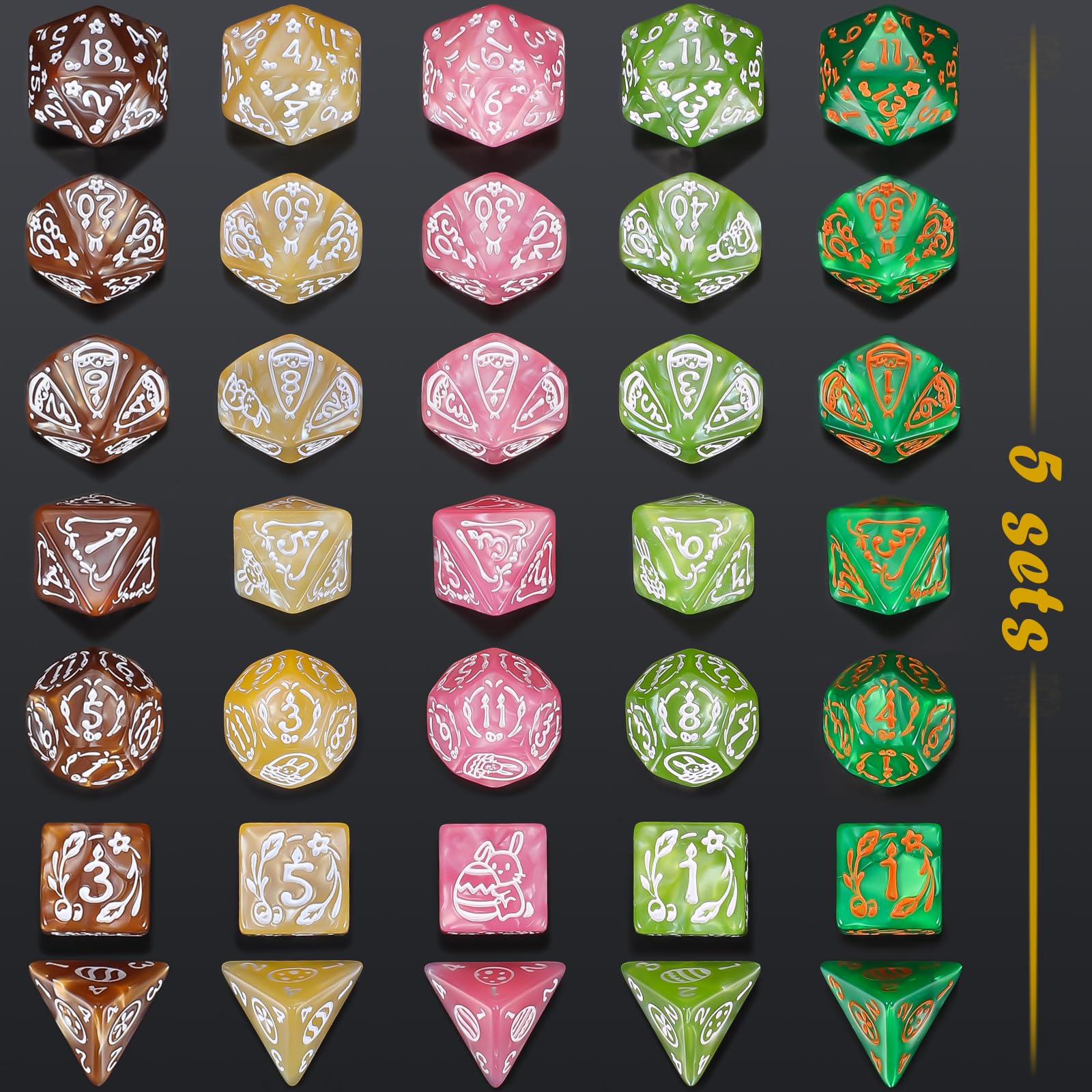 CiaraQ polyhedral dice set with d10 focus for versatile roll options
