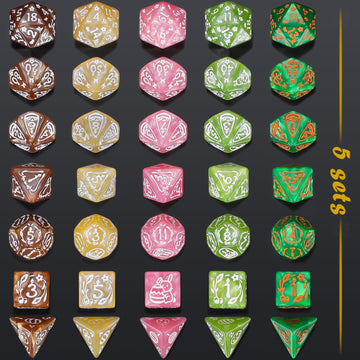 CiaraQ polyhedral dice set with d10 focus for versatile roll options