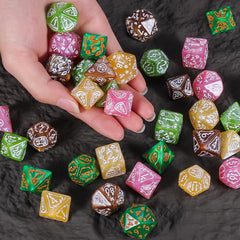 CiaraQ polyhedral dice set with d4 focus for fast outcomes
