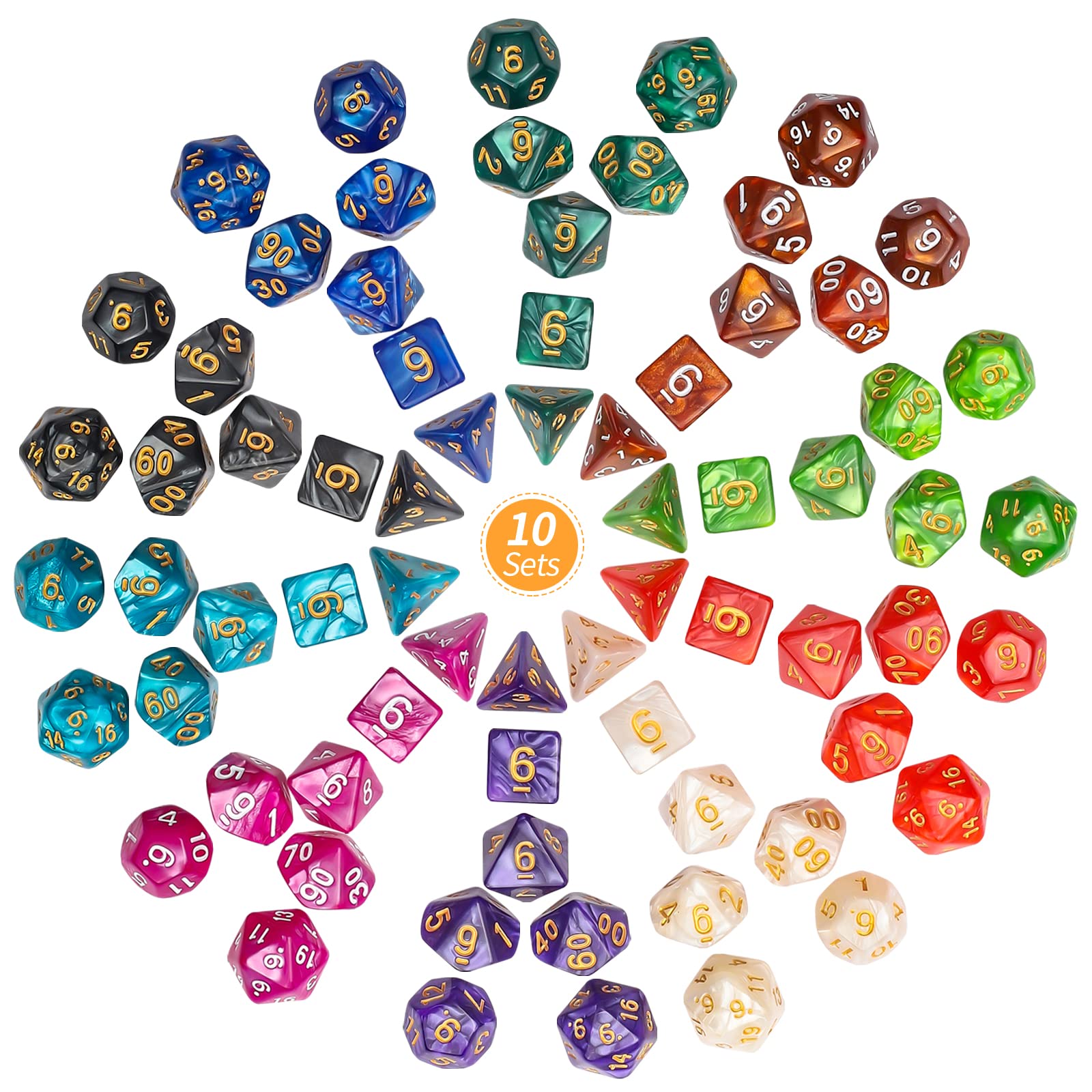 CiaraQ polyhedral d6 dice close-up with high-contrast digits for readability.