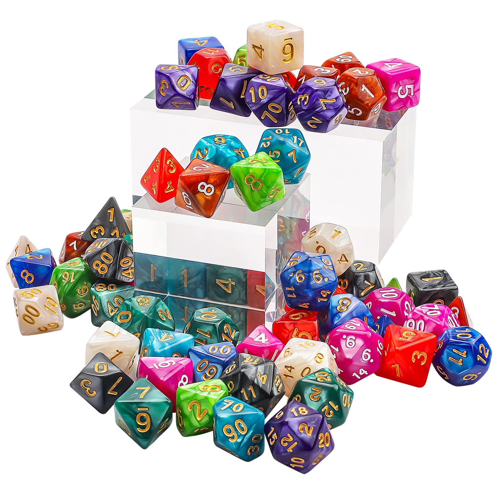 CiaraQ polyhedral d8 dice with pearled finish for smooth feel.