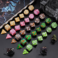 CiaraQ polyhedral dice set with d% focus for precise percentile checks