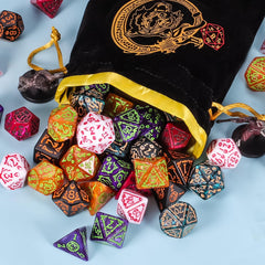 CiaraQ polyhedral dice with large, easy-to-read numbers on each face.