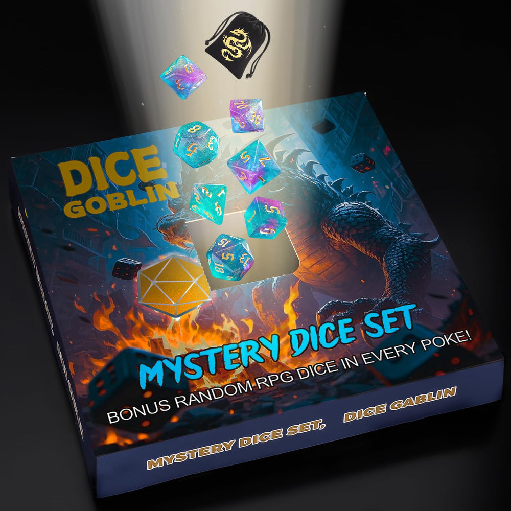 Full 9-dice polyhedral set by CiaraQ with readable numbers.