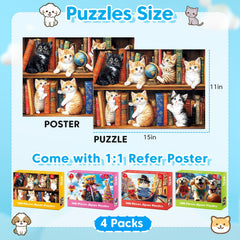 Ciavotie 4-pack cute cats rowing puzzle; supports hand-eye coordination through teamwork