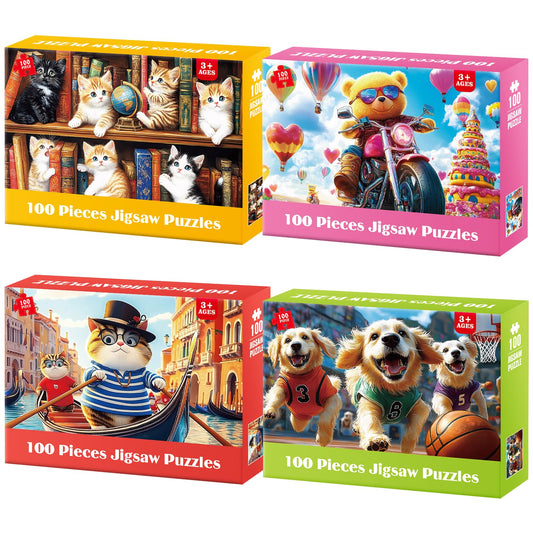 Ciavotie 4-pack kittens on the bookshelf puzzle; promotes focus and patience during play