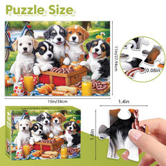 Ciavotie Puppies Picnic scene in a sunlit meadow enhances focus and imagination