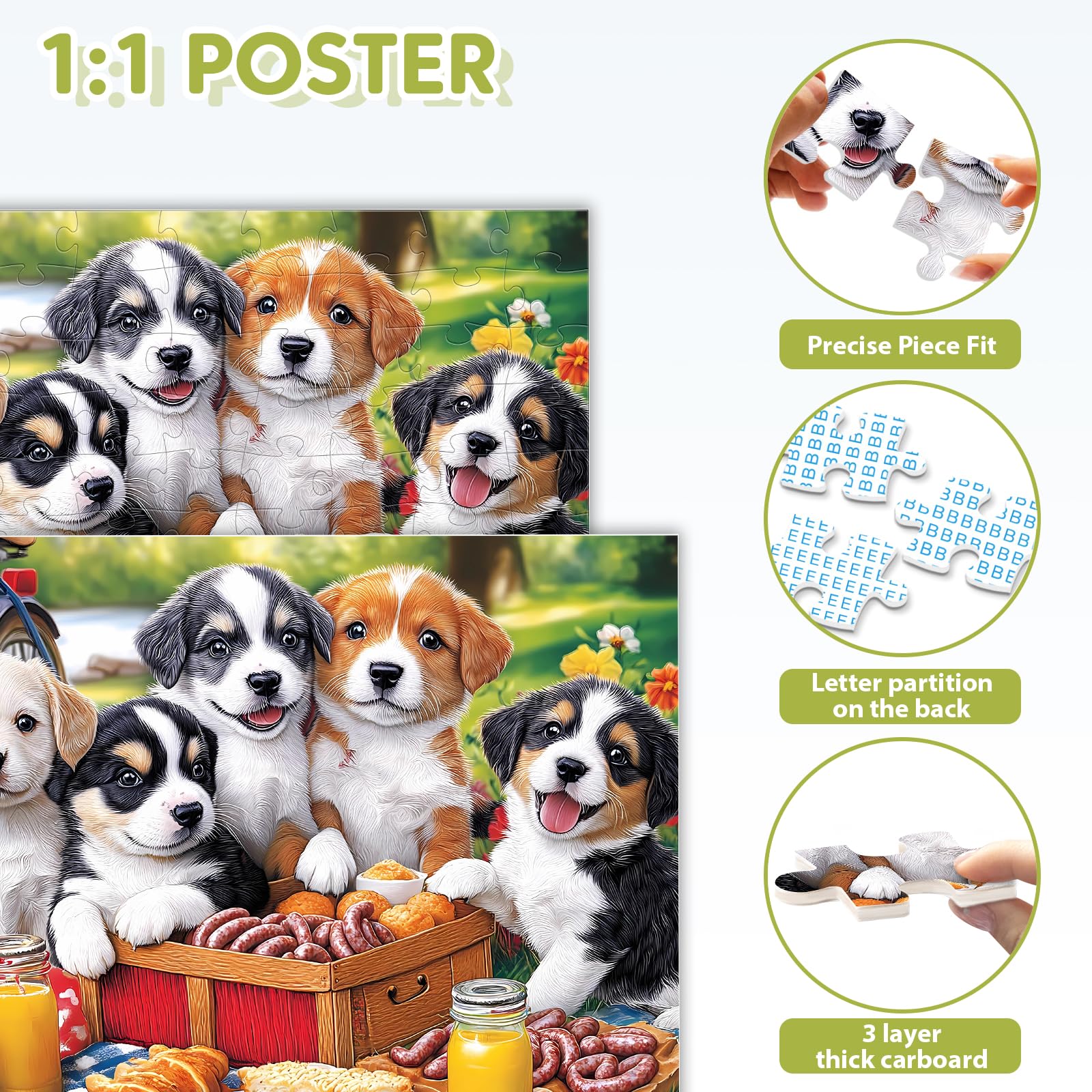 Ciavotie puzzle pieces close-up shows large pieces for easy grasp by kids