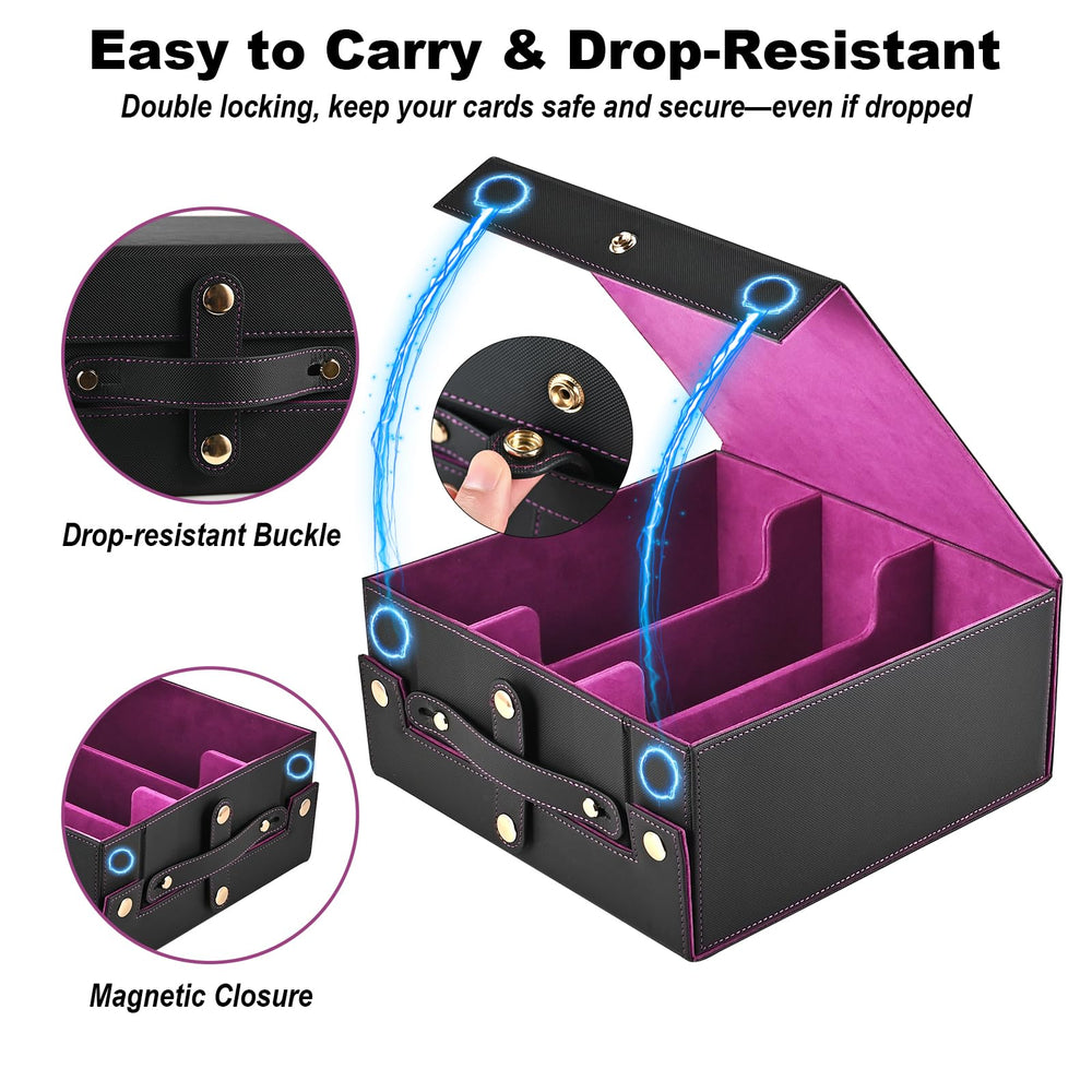 Cieex magnetic closure keeps cards secure during travel and games.