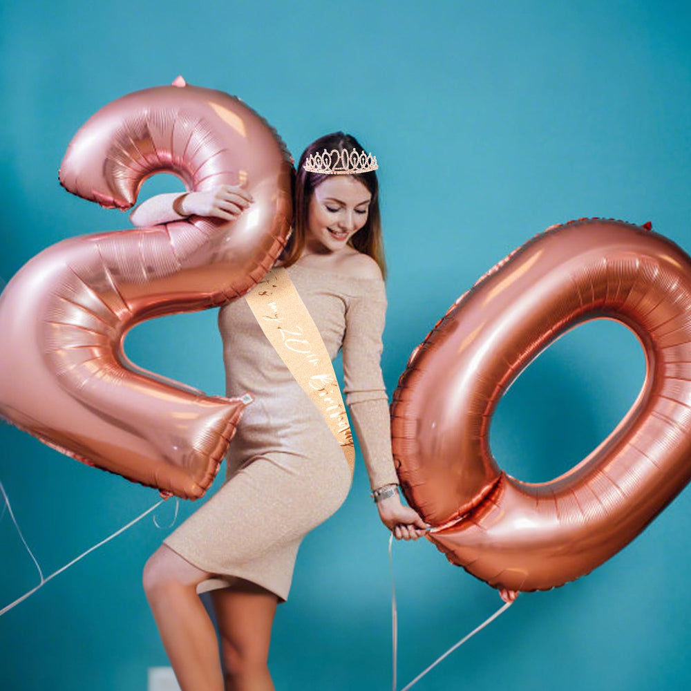 CIEHER rose gold glitter sash complements outfits and boosts photo confidence.