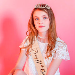 CIEHER rose gold sash detail shows 155 cm length for versatile wear.