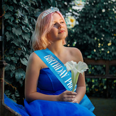 CIEHER sash with silver lettering complements photos and outfits