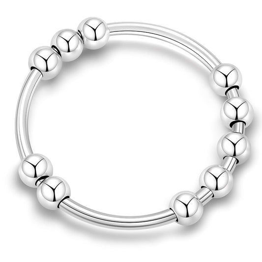 CIELTEAR fidget ring rotate demonstrates discreet anxiety relief with a smooth spinning band