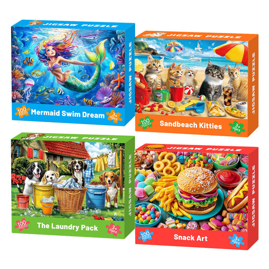 Ciesa mermaid swim dream puzzle: a vibrant 100-piece set for imaginative play