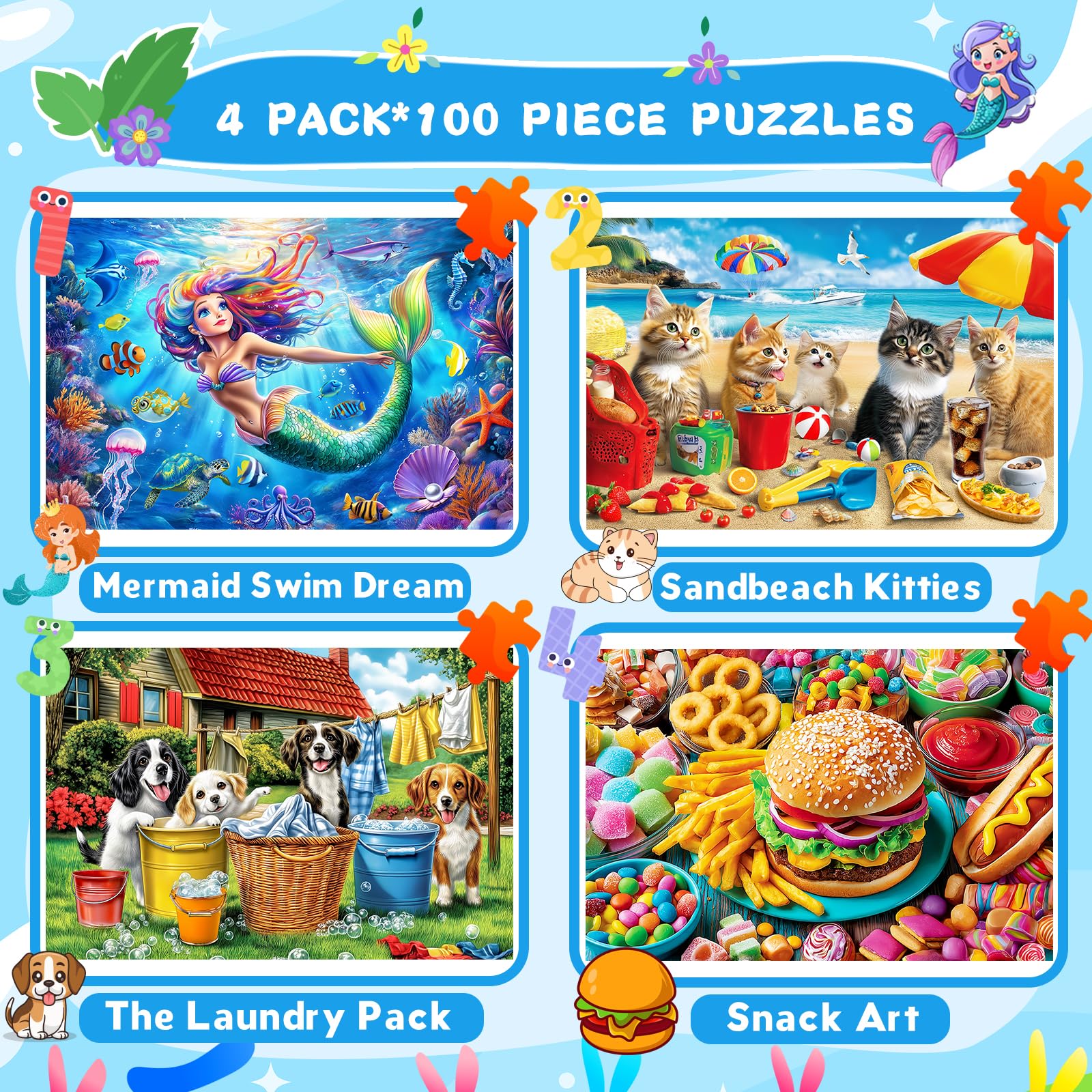 Ciesa sandbeach kitties puzzle: colorful scenes boost focus during quiet afternoons