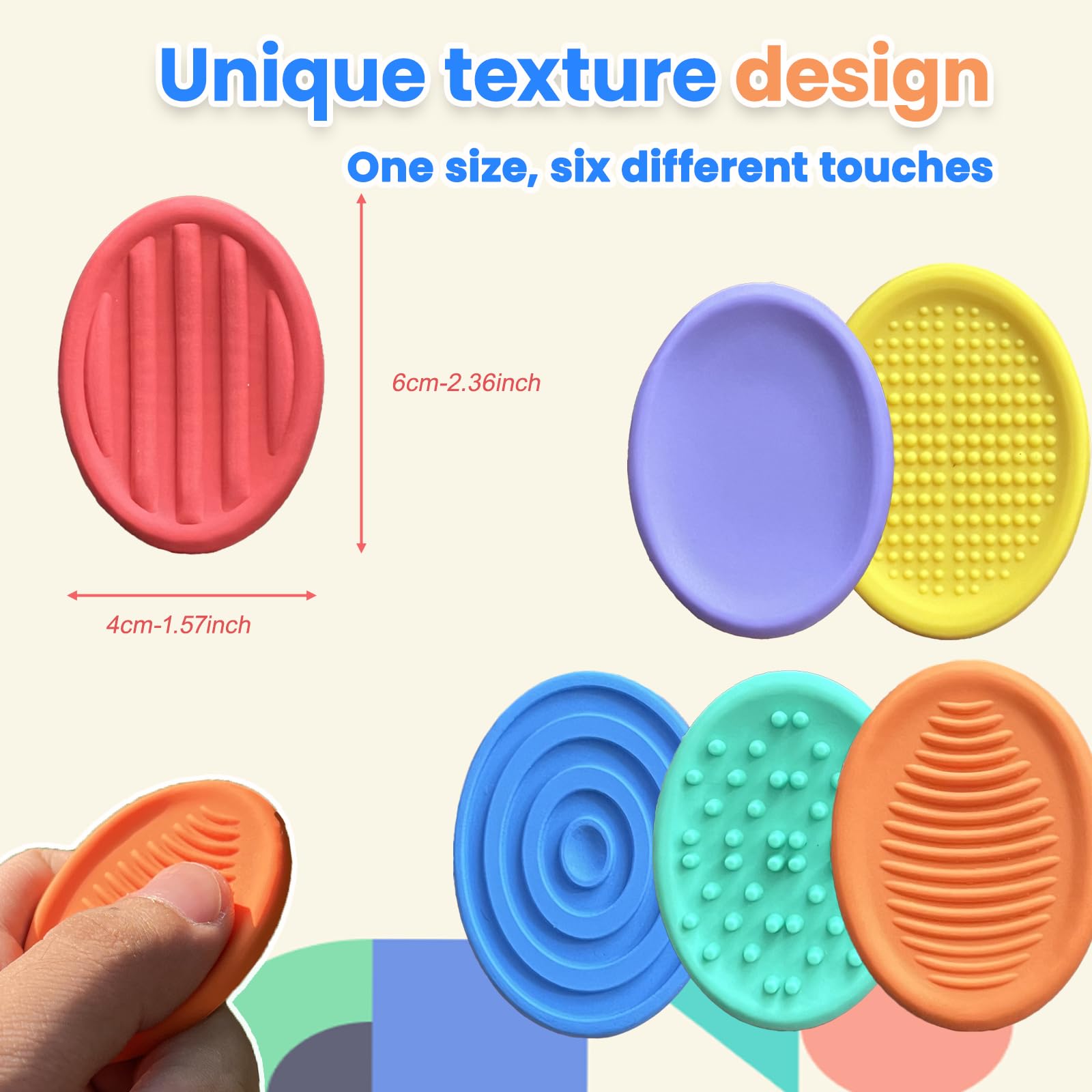 Cimidore textured fidget stones in vibrant colors support anxiety relief and concentration