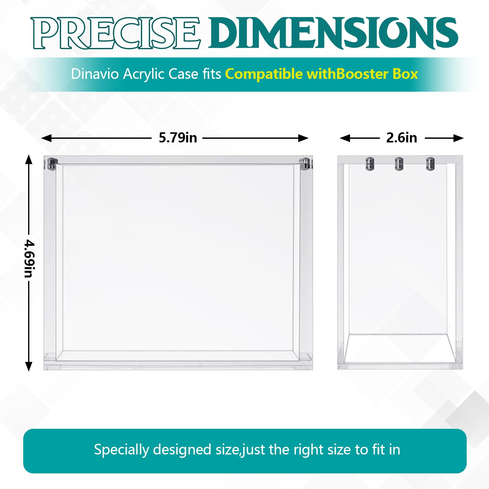Cinnvoice acrylic display case top view with clear visibility for easy viewing