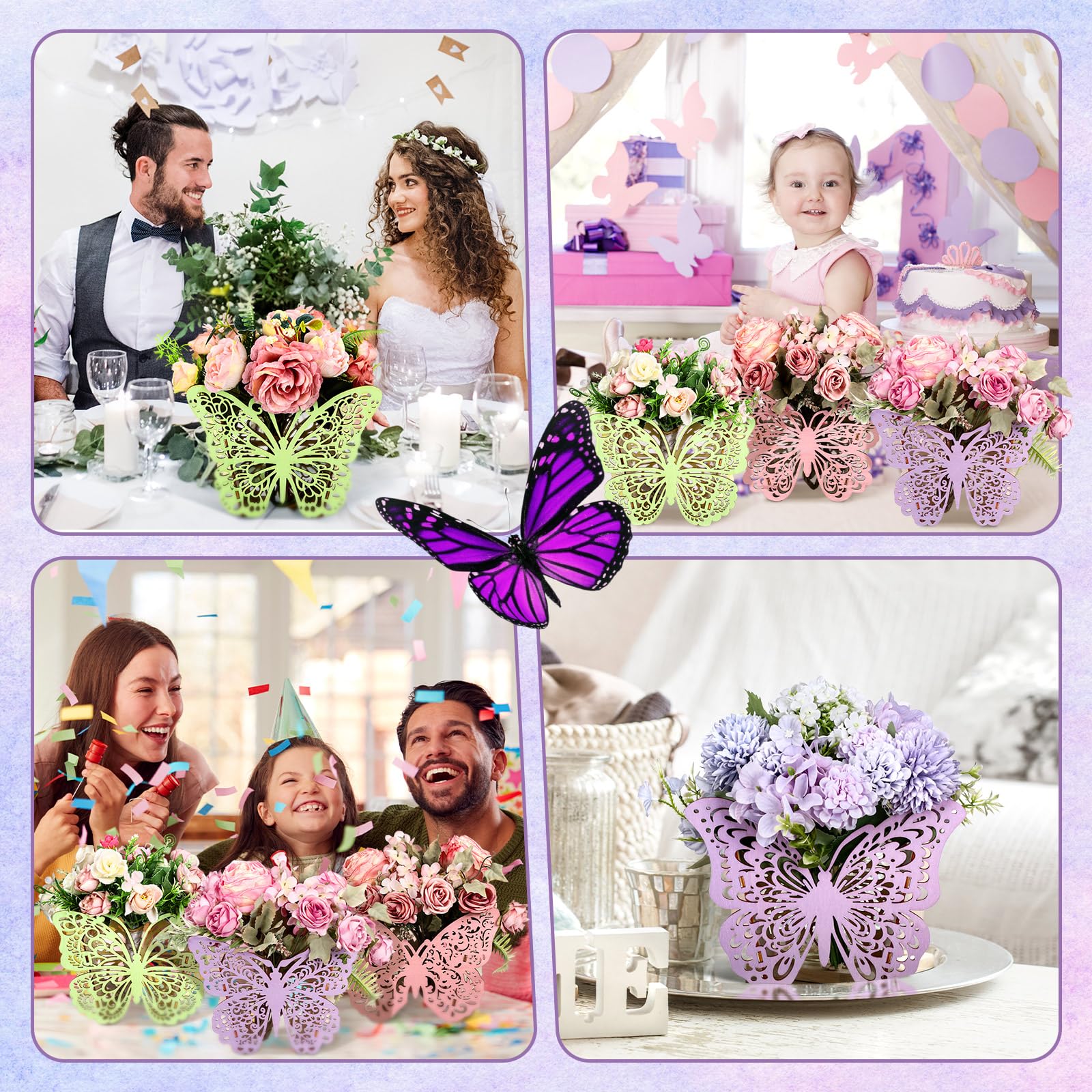 Cinnvoice wooden butterfly centerpiece decor accent great for party ambiance