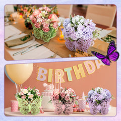 Cinnvoice wooden butterfly centerpiece table top display ready for quick setup