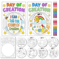 Cinrobiye 24 Creation Day Cards for classroom Bible lessons and storytelling.