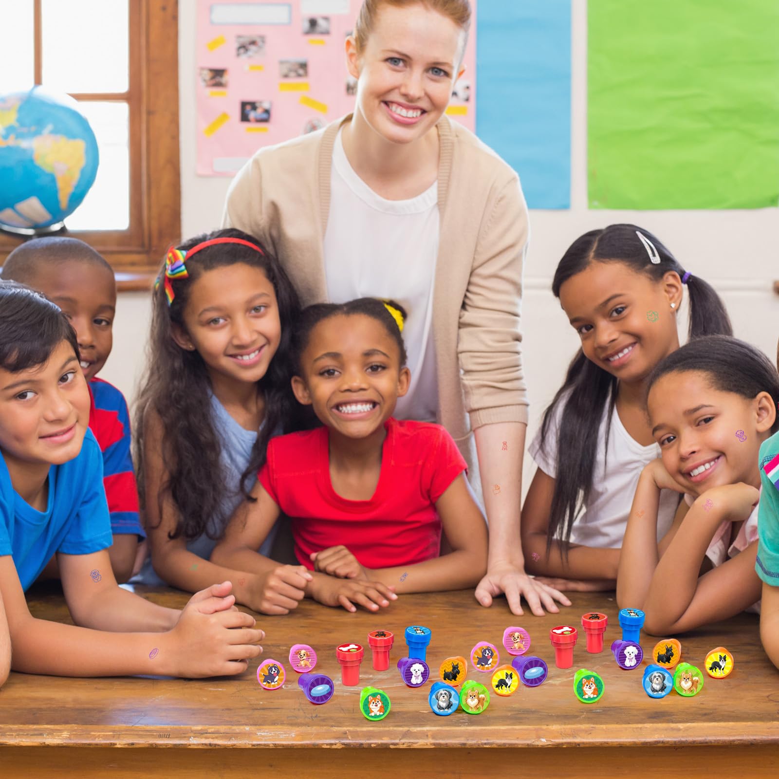 Cinrobiye classroom rewards and prizes with dog-themed designs.