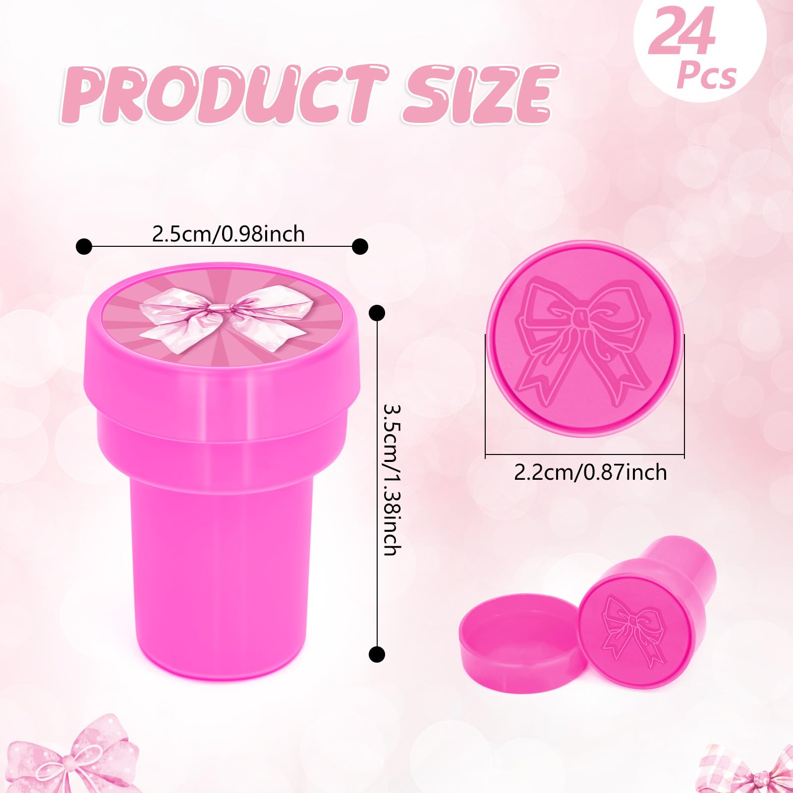 Cinrobiye coquette pink bow stampers with 12 designs for varied crafts.