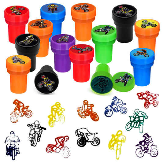 Cinrobiye dirt bike stampers 24 designs for quick, mess-free fun and party crafts.