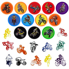 Cinrobiye motocross-patterns stampers provide vibrant colors for dynamic party decor.