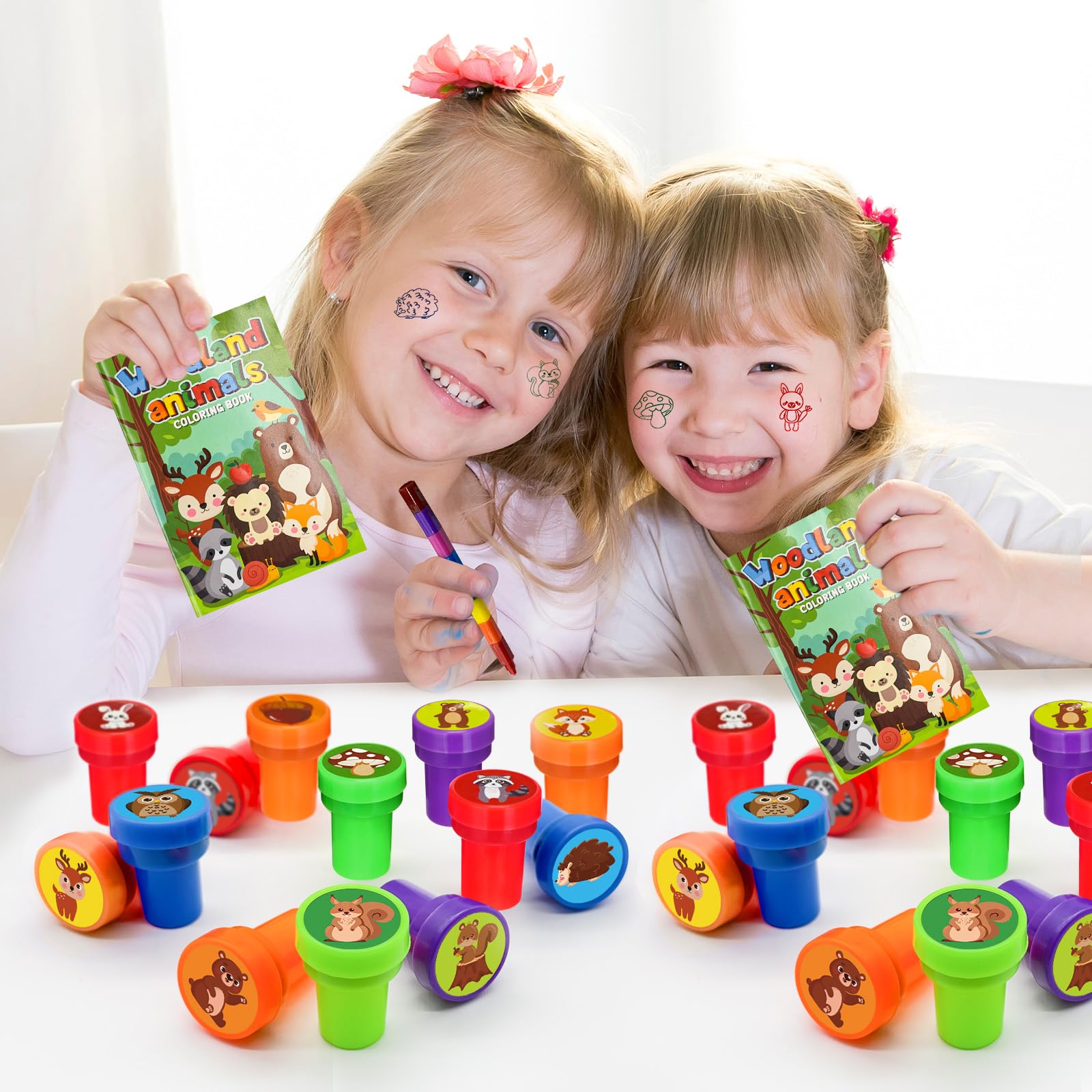 Cinrobiye party favors stampers enhance gift bags and event decor.