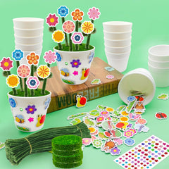 Cinrobiye plant tags for labeling and organizing kid-made planters.