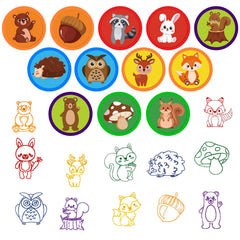 Cinrobiye pre-inked forest stampers save time in classroom activities.