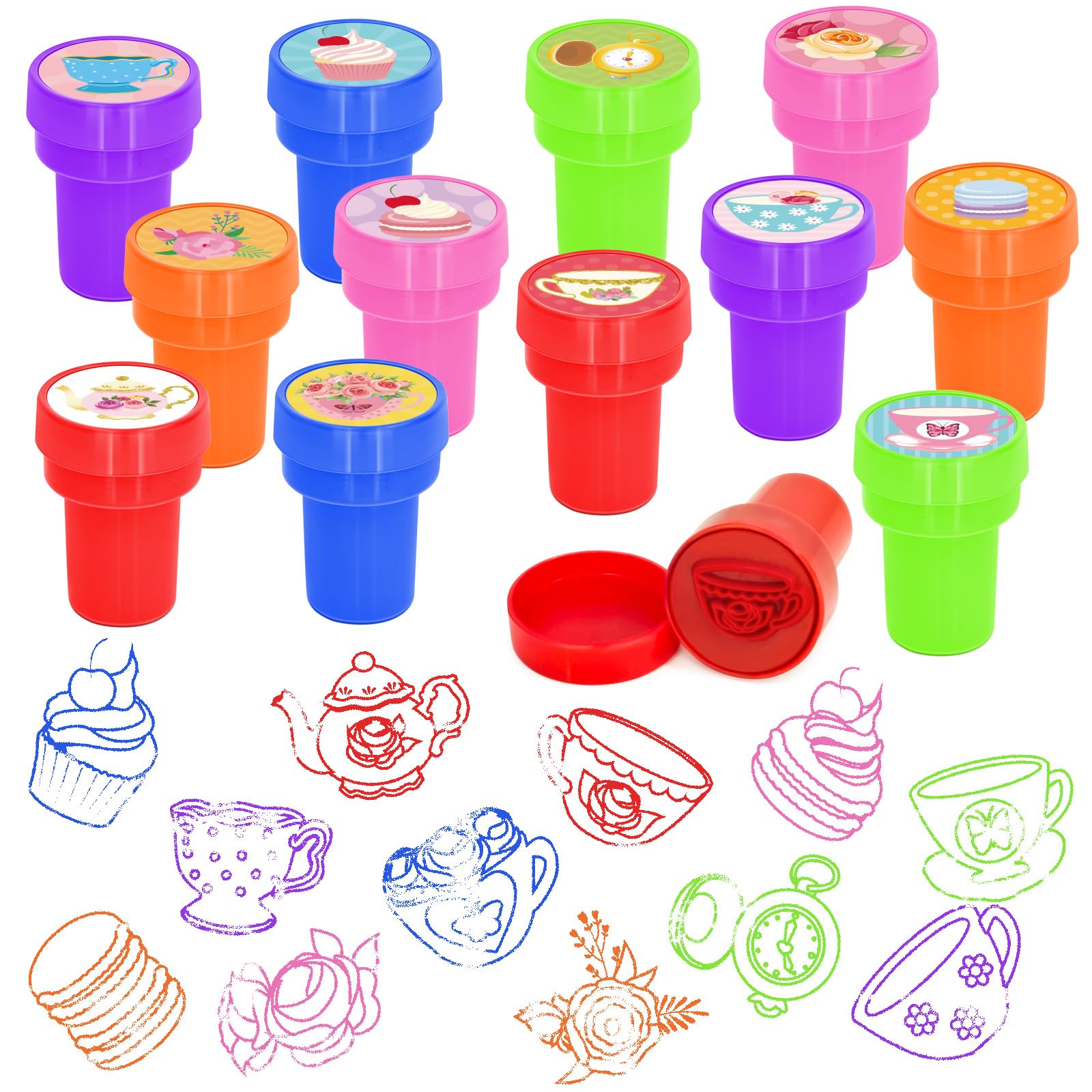 Cinrobiye Tea Stamper floral teapot design ideal for DIY crafts and party favors.