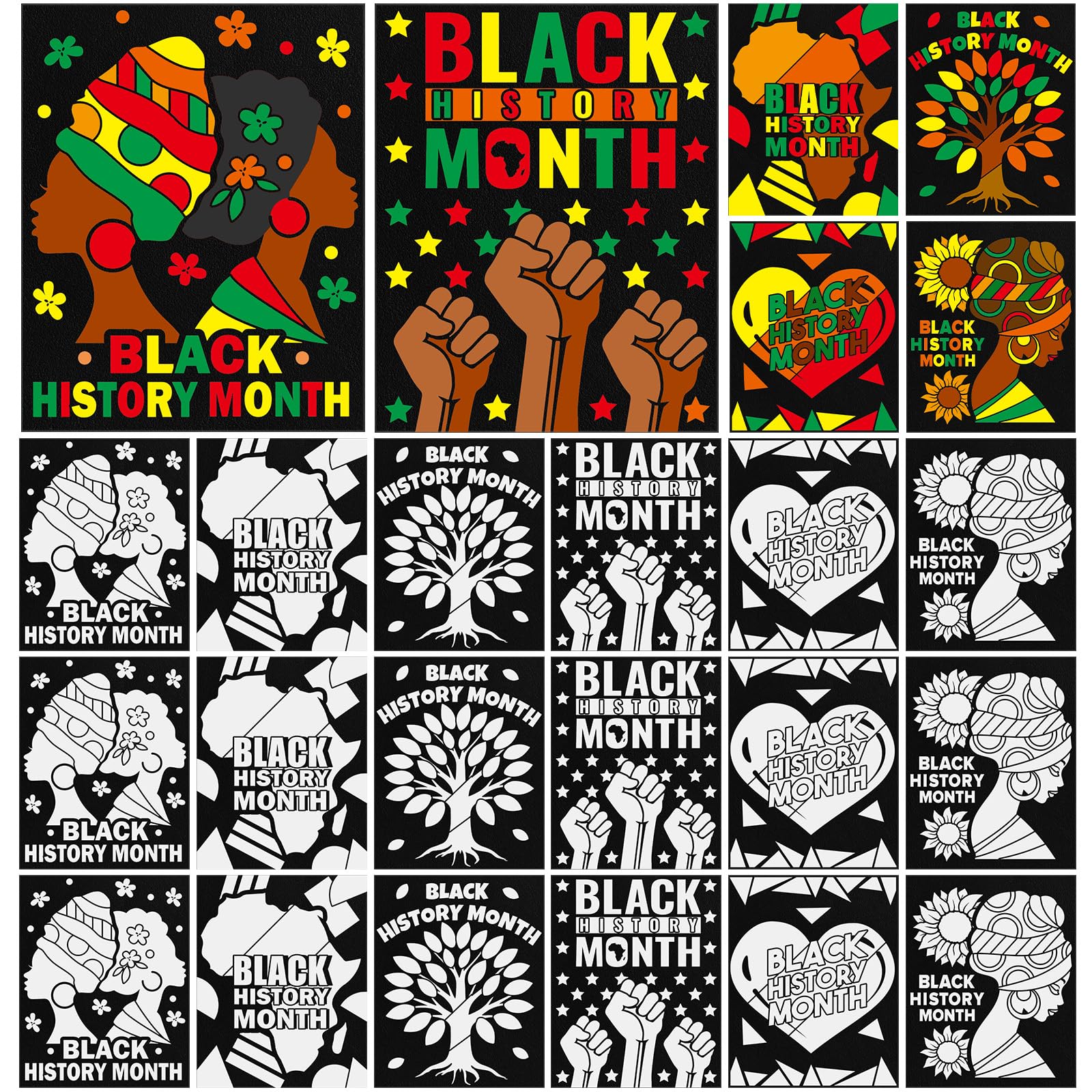 Cinrobiye velvet coloring poster set featuring 48 pieces for group art sessions.