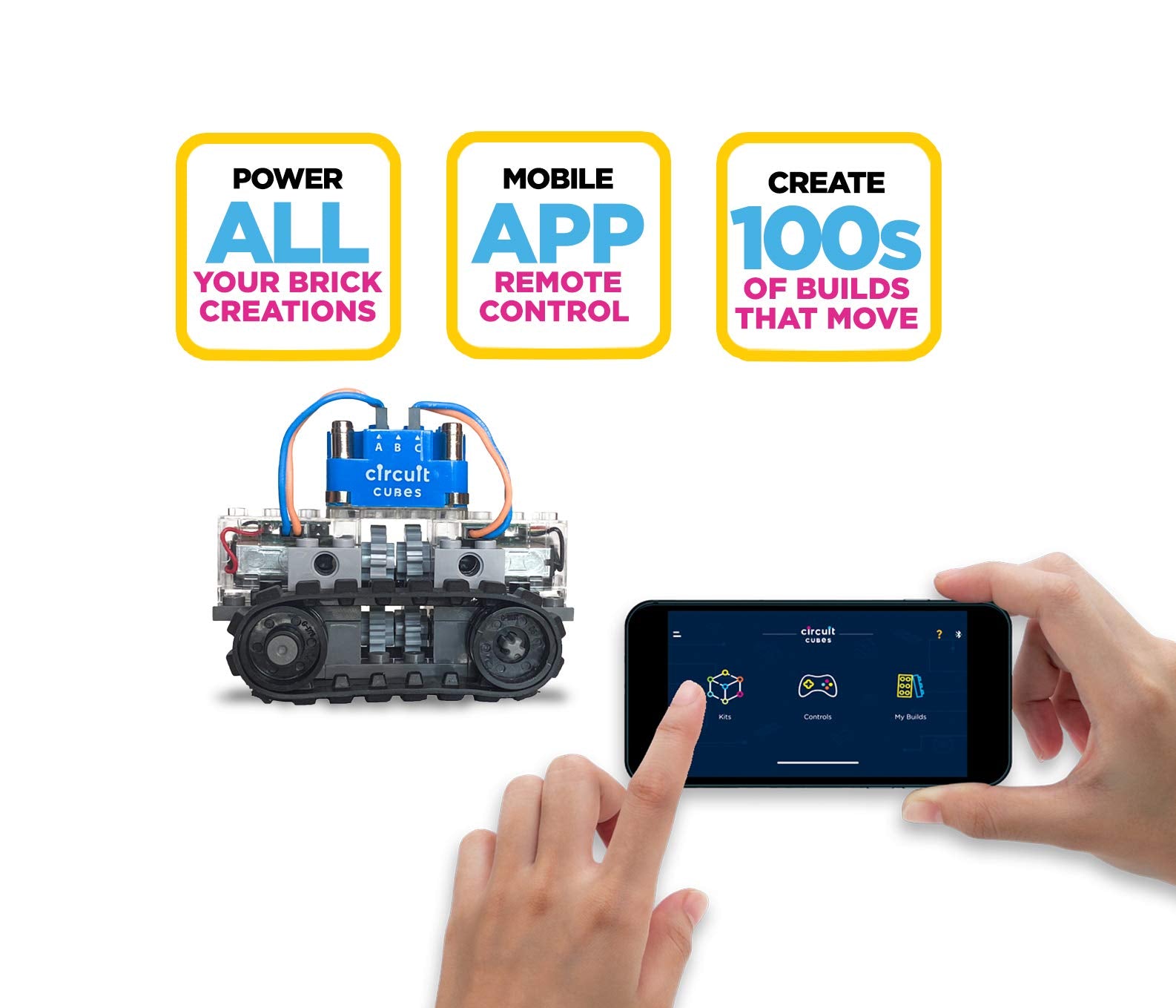 Circuit Cubes Bluetooth control app enables easy remote operation.