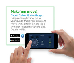 Circuit Cubes 36-part kit provides gears, wheels, and axles for creative builds.