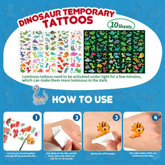 CIRDOTSH dino tattoo stickers for kids party activities