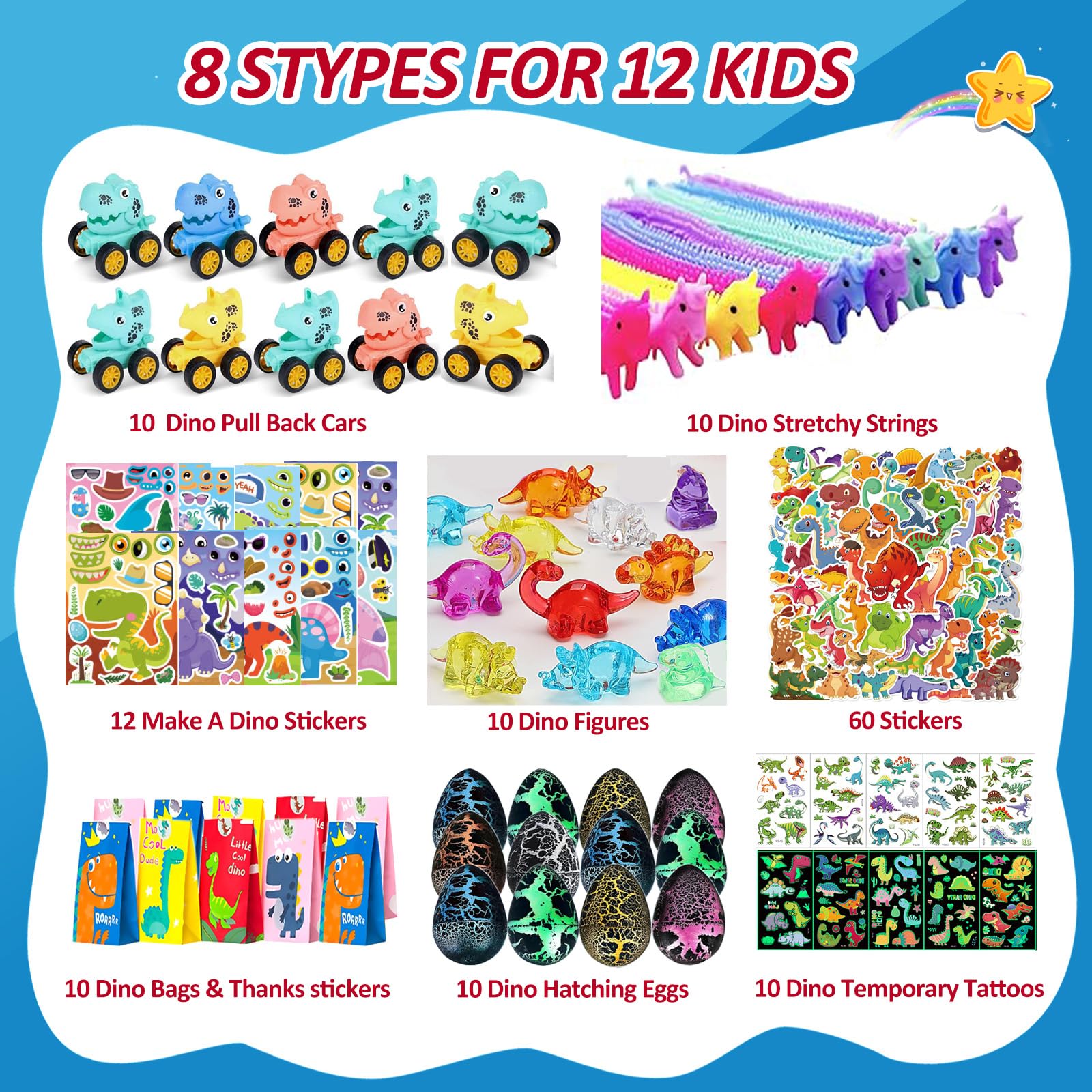 CIRDOTSH stretchy dinosaur fidget toys for sensory fun