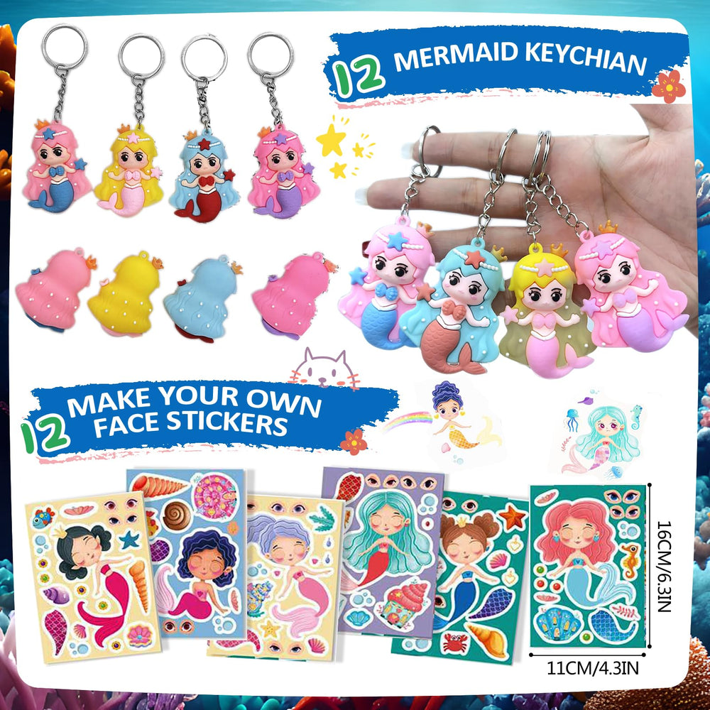 CIRDOTSH Mermaid face stickers brighten crafts and activities