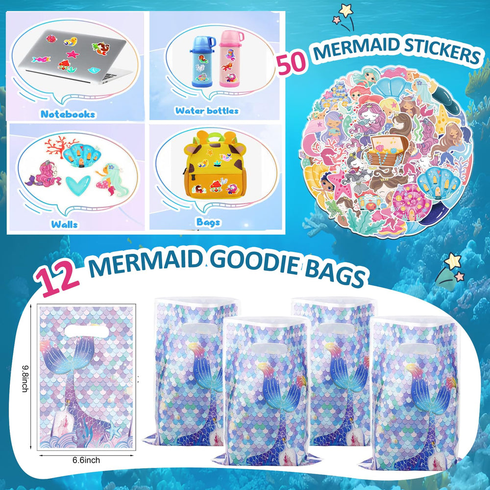 CIRDOTSH Mermaid gift bags with 12 colorful goodies for prizes